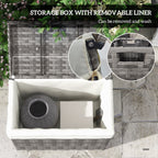 Outsunny basket garden container and house in rattan with internal fabric, 57x34x62cm, gray - Borgè