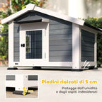 PawHut Dog Kennel Outdoor Wooden Dog House, 98x76x69.5cm