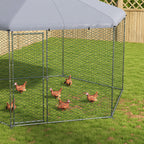 Pawhut fence for hens with roof and stainless stainless door for 10-15 animals, 4x3.5x2.6m - Borgè