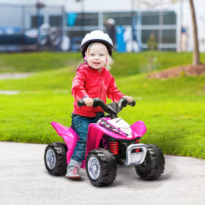 Electric Quad Bike for Children 18-36 Months with LED Lights, Horn and Pedals, 65.5x38.5x43.5 cm, Pink