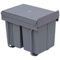 HOMCOM 40L Pull-Out Waste Bin with 3 Recycling Bins, 48 x 34.2 x 41.8 cm, Grey