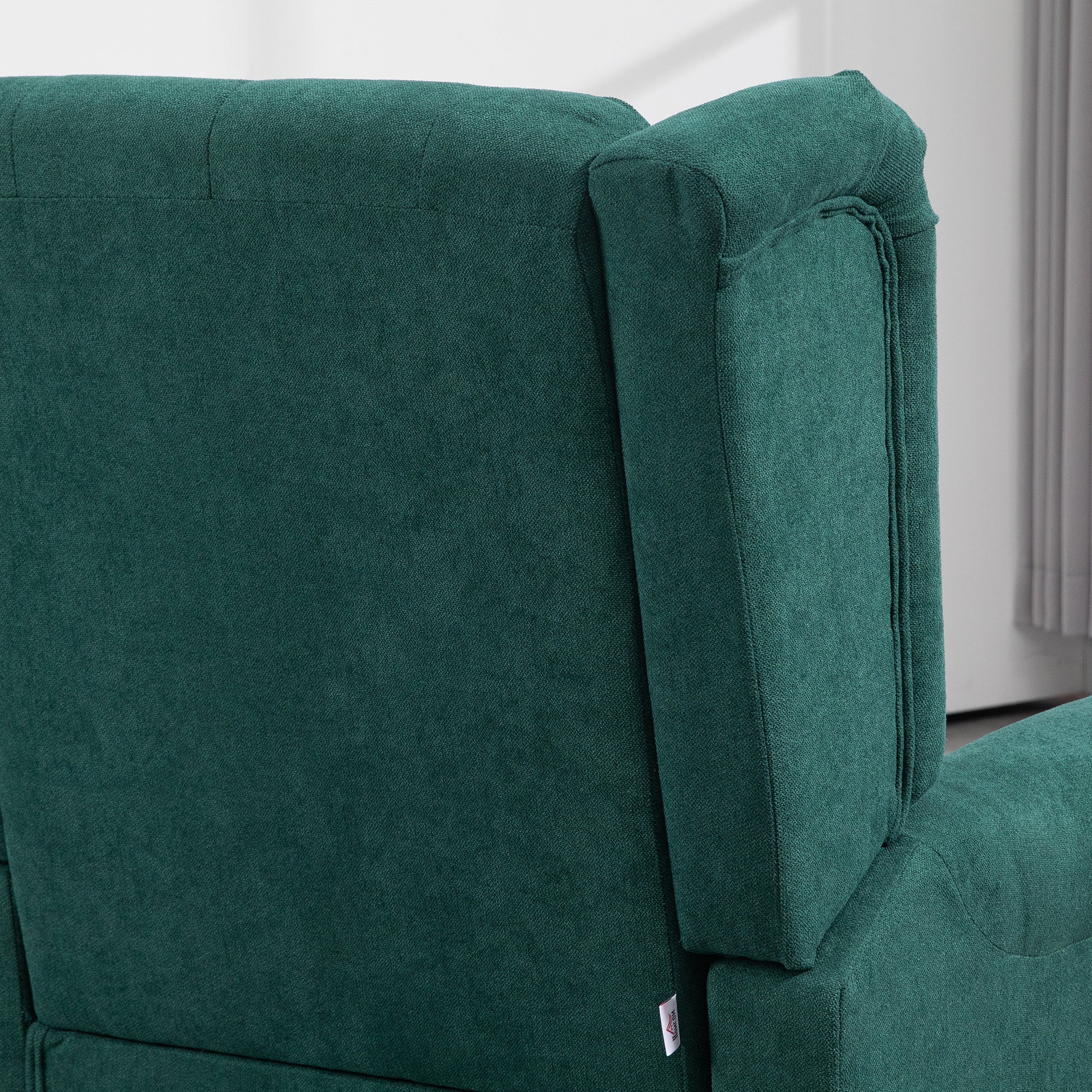 French Style Living Room Armchair with Padded Seat and Cushions, Polyester, 74x86x102 cm, Dark Green