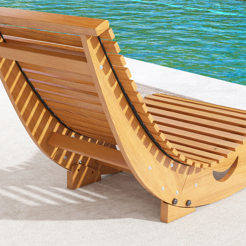 Outsunny S-Shaped Garden Rocking Chair with Ergonomic Seat, Made of Fir and Pine Wood, 130x60x60 cm