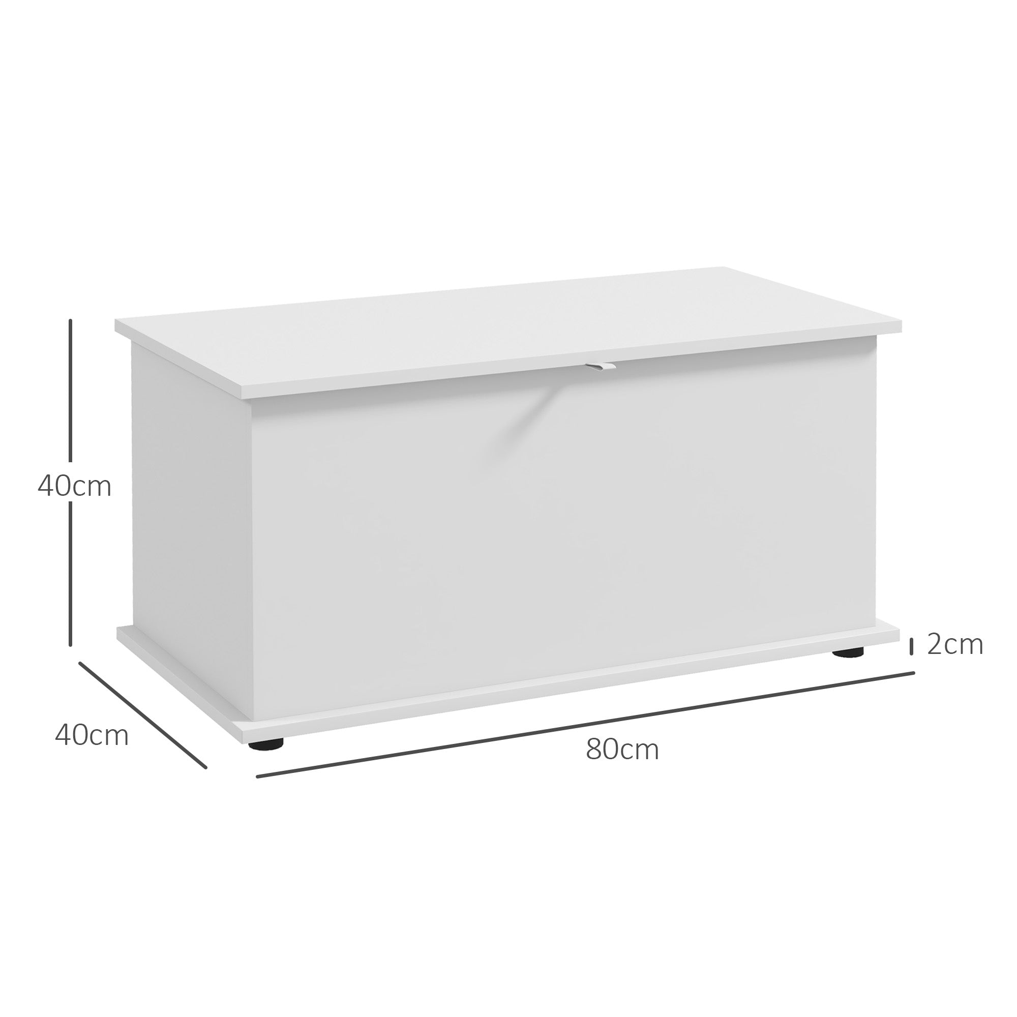 Multipurpose Wooden Storage Bench for Bedroom and Entrance, 80x40x40 cm, White