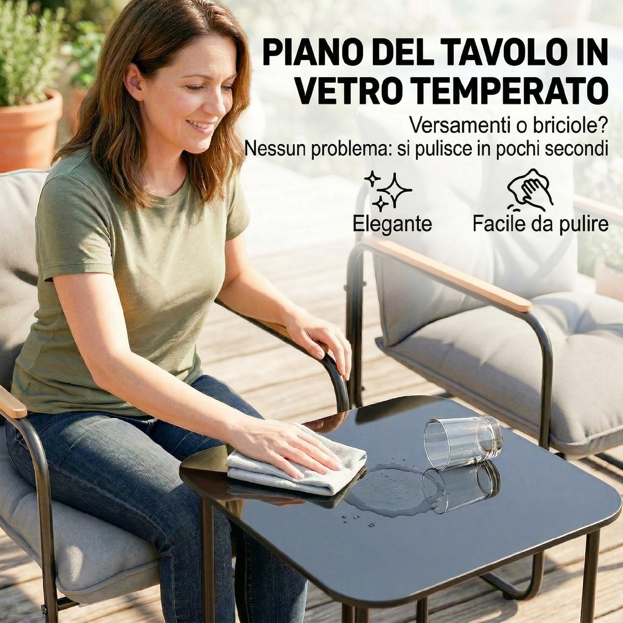 Outsunny 3-Piece Bistro Set, Outdoor Metal Furniture with Cushions, Dark Grey