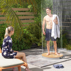 Portable Garden Shower with Height up to 4 m Adjustable Water Jets, Wood Effect