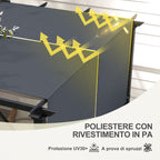 Pergola Gazebo Cover 3x3 m in Polyester with Pockets and Straps, 488x122 cm, Charcoal Gray