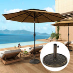 Outsunny 12kg Umbrella Base with Integrated Crank, in Resin, Metal and Cement, Ø46x34 cm, Bronze