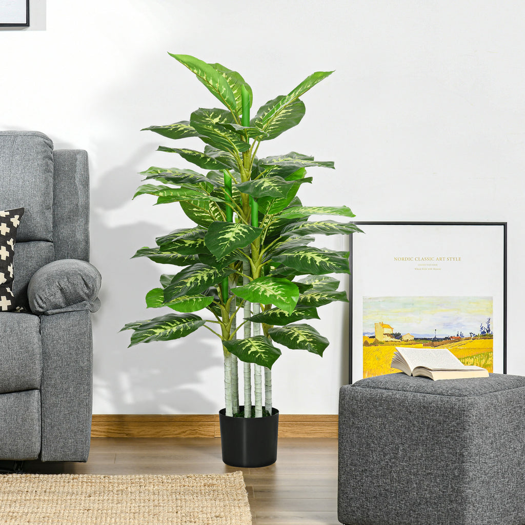 Decorative Artificial Plant 120 cm Tall with Black Pot for Indoor and Outdoor