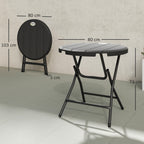 Outsunny Round Folding Garden Table for 4 People in Aluminum and HDPE Plastic, Ø80x73 cm, Gray