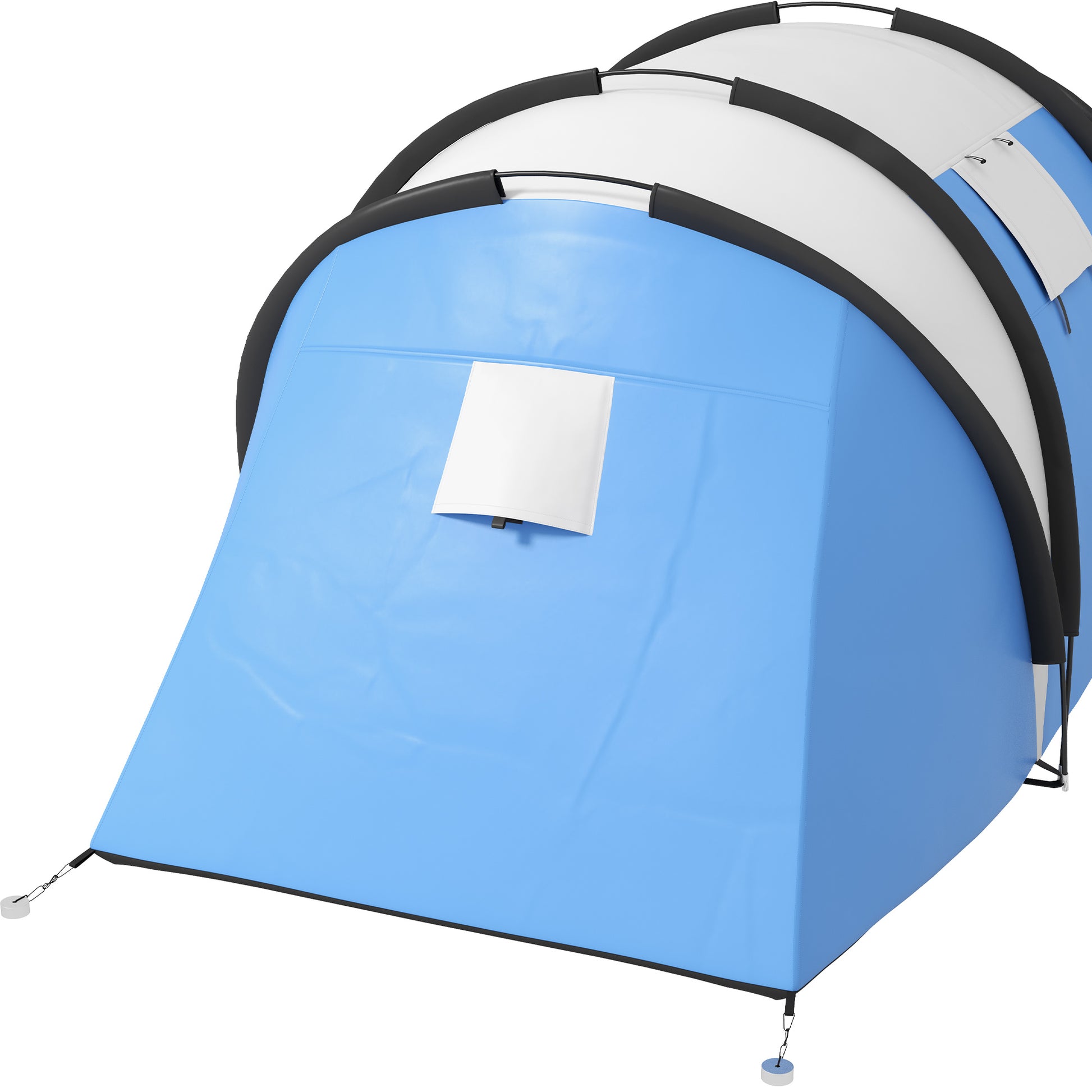 Outsunny Waterproof 2-Person Camping Tent with 2 Rooms Transport Bag, 220x450x180 cm, Blue - Borgè