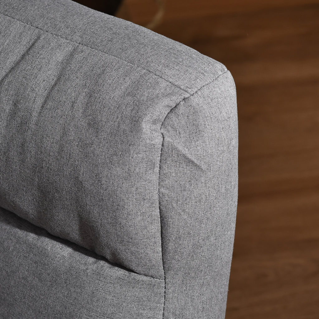 Single Sofa Bed with Cushion and 5-Level Reclining Backrest, 62x78x70 cm, Grey