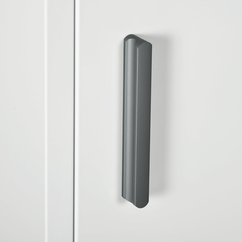 Wall Mounted Medicine Cabinet with 2 Shelves and 2 Keys, Steel, 40x15x53.5 cm, White