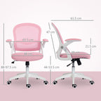 Ergonomic and Adjustable Office Chair with Mesh Backrest and Padded Seat, 65.5x61.5x88-97.5 cm, Pink