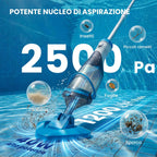 Outsunny Cordless Pool Vacuum Cleaner with Brush and Filters, Made of ABS and Aluminum, 90x24x13.5 cm, Blue