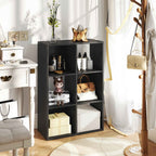 HOMCOM Cube Bookcase with 6 Storage Shelves, Wooden, 61.5 x 29.5 x 91.5 cm, Black