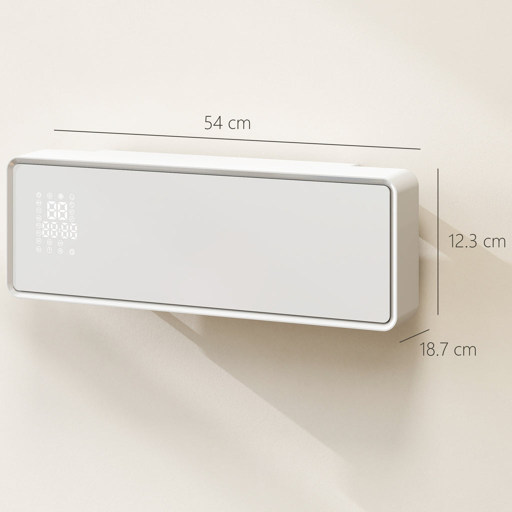 2000W Wall-Mounted Ceramic Heater with 3 Modes, Adjustable Temperature, Timer, Remote Control, Child Lock, White