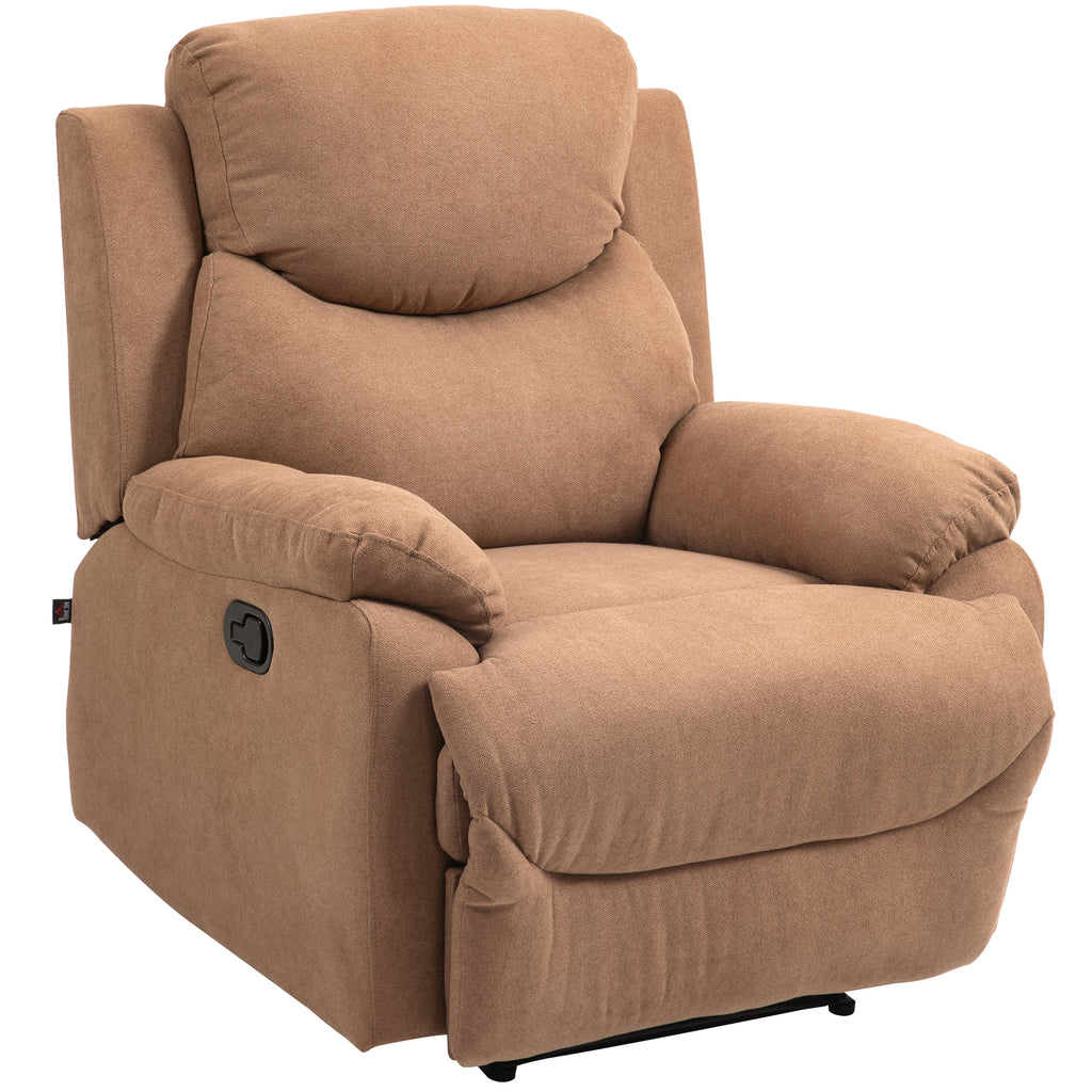 Manual Relax Chair Reclining 150° with Fabric Footrest, 93x88x102cm, Dark Brown