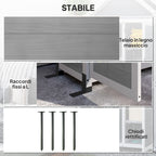 Garden Shed and Outdoor Cabinet with Wooden Opening Roof, Locking Doors, Light Grey