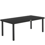 8-Seater Aluminum and Plastic Garden Dining Table, Black