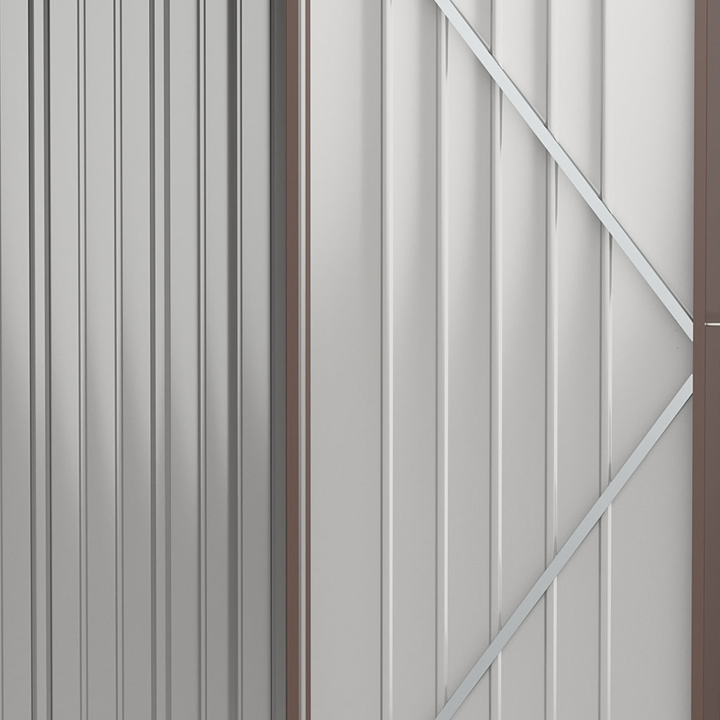 OUTSUNY GARDEN CASETTA IN STEEL Tool holder with bolt, 161.5x94.5x196cm, brown - Borgè