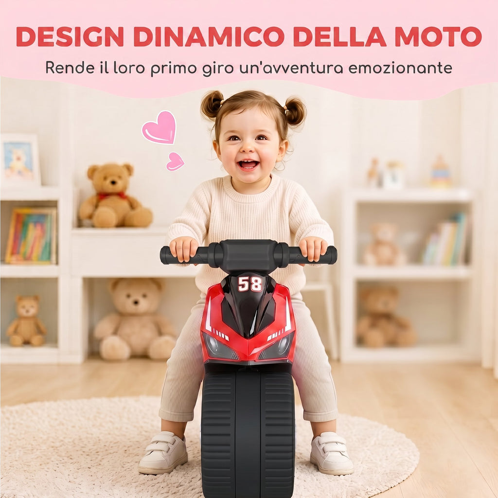 AIYAPLAY Balance Bike Without Pedals with Music for Children 18-36 Months, Red
