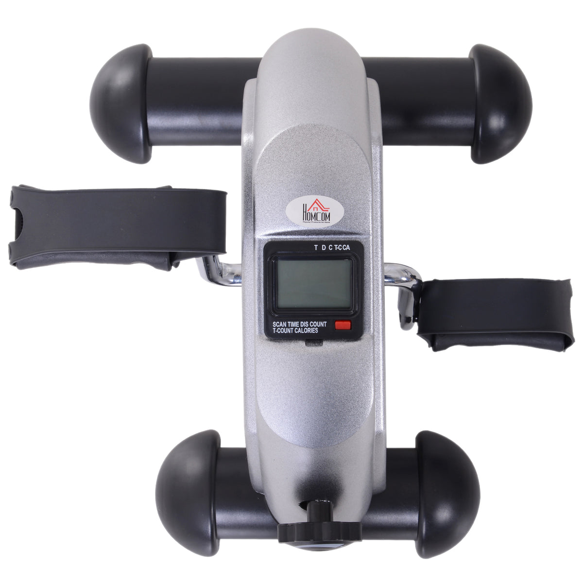 HOMCOM Mini Portable Exercise Bike for Legs and Arms, Rehabilitation Pedal Exerciser with LCD Display, Silver