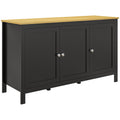 HOMCOM Storage Unit with 2 Cabinets and 2 Adjustable Shelves at 3 Heights, 120x40x70 cm, Black and Wood Color