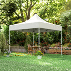 Pop Up Garden Gazebo 3x3 m with Adjustable Height with Solar LED Lights, in Oxford Fabric and Metal, White