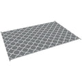Foldable Reversible Outdoor Rug with Carry Bag, 182x274 cm Light Grey