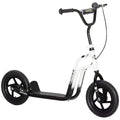 Kids Scooter for 5-12 Years Old with Brake, Kickstand and Adjustable Handlebar, 129x52x80-88 cm, White and Black