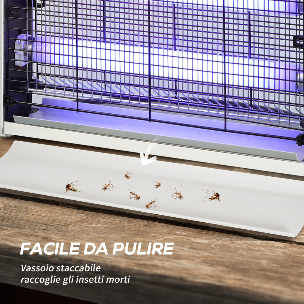 20W UV LED Mosquito Insect Zapper with Removable Tray, ABS and Metal, 39x8x28cm