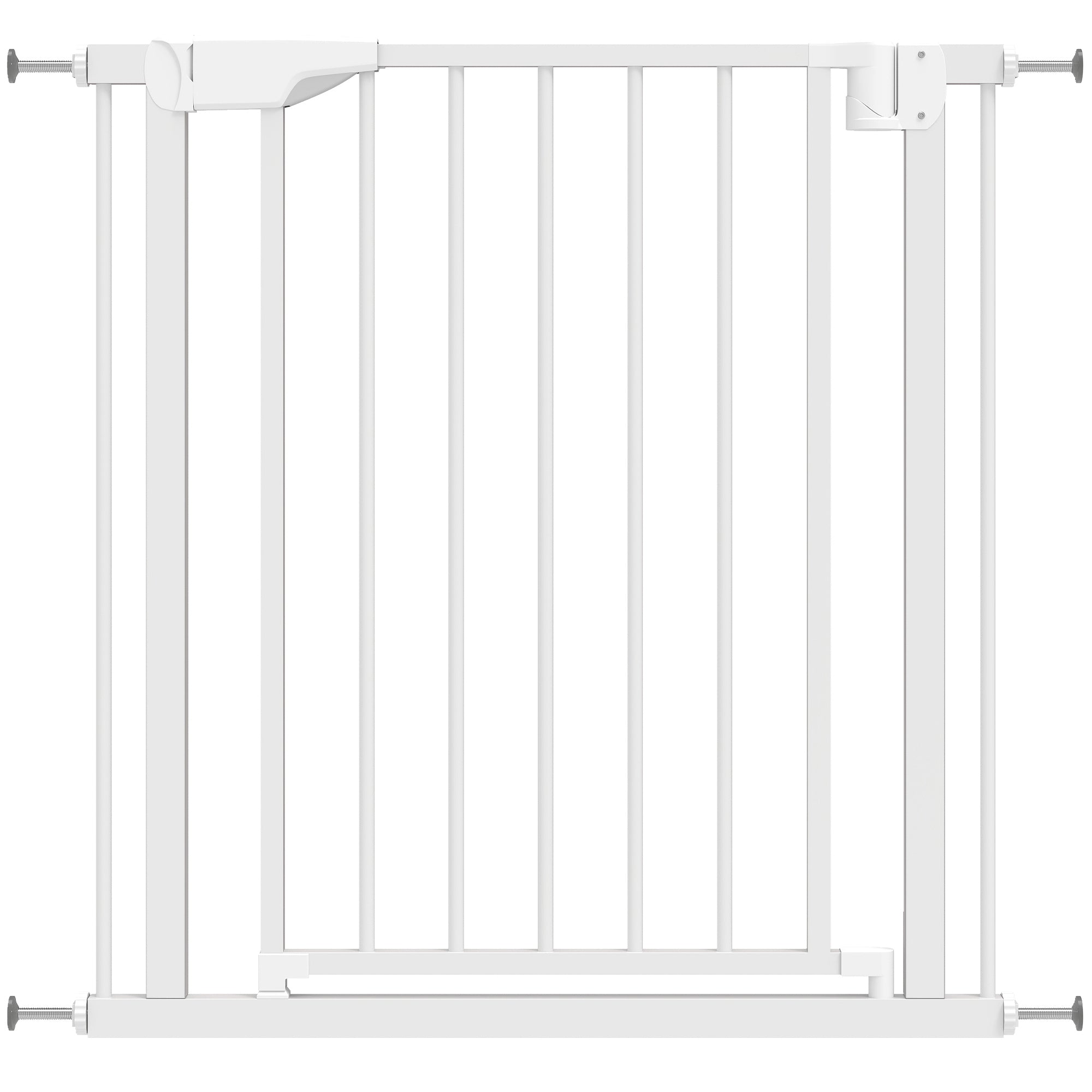 PawHut Safety Gate for Children and Pets, Self-Closing and Pressure Fit, 76-82x76 cm, White