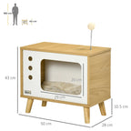 Chipboard Cat House in the Shape of a TV with Cushion and Toy Ball, 50x28x43 cm - Borge' Group Limited