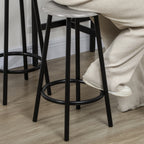 5 Piece Dining Set with Bar Counter 110x50x89.5 cm and Stools Ø30x60.5 cm in Wood and Metal Grey and Black