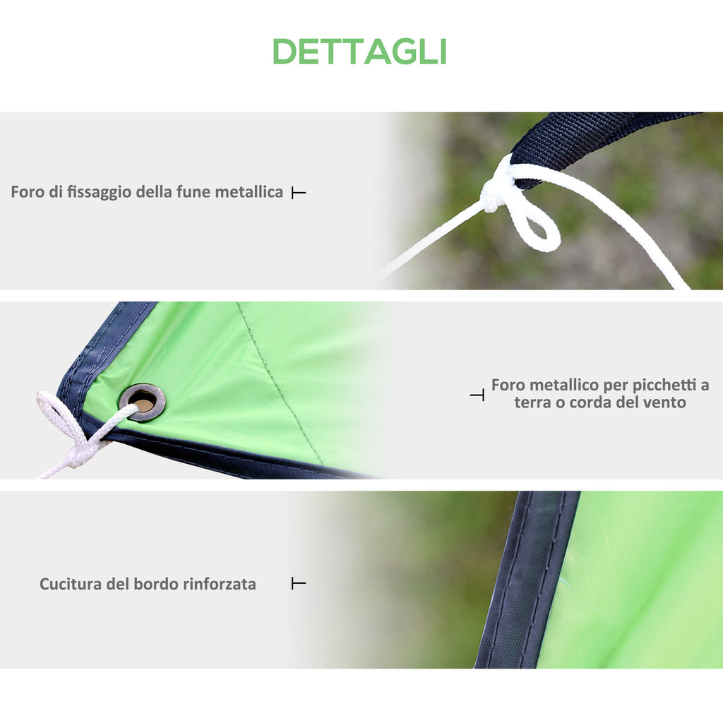 Portable Awning 3x3 m, Waterproof Awning for Camping and Beach, Green