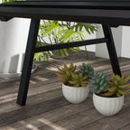 Outsunny Outdoor Bench in 2 -seater Aluminum St slable, 123x67x79cm, Black - Borgè