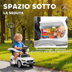 AIYAPLAY Ride-On Car for Children 1-3 Years Old Convertible into Stroller with Mercedes License, 91x40x83 cm, White