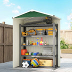 Outsunny 1.1m² Steel Garden Shed with Lockable Sliding Door, 136x87x179cm, Green
