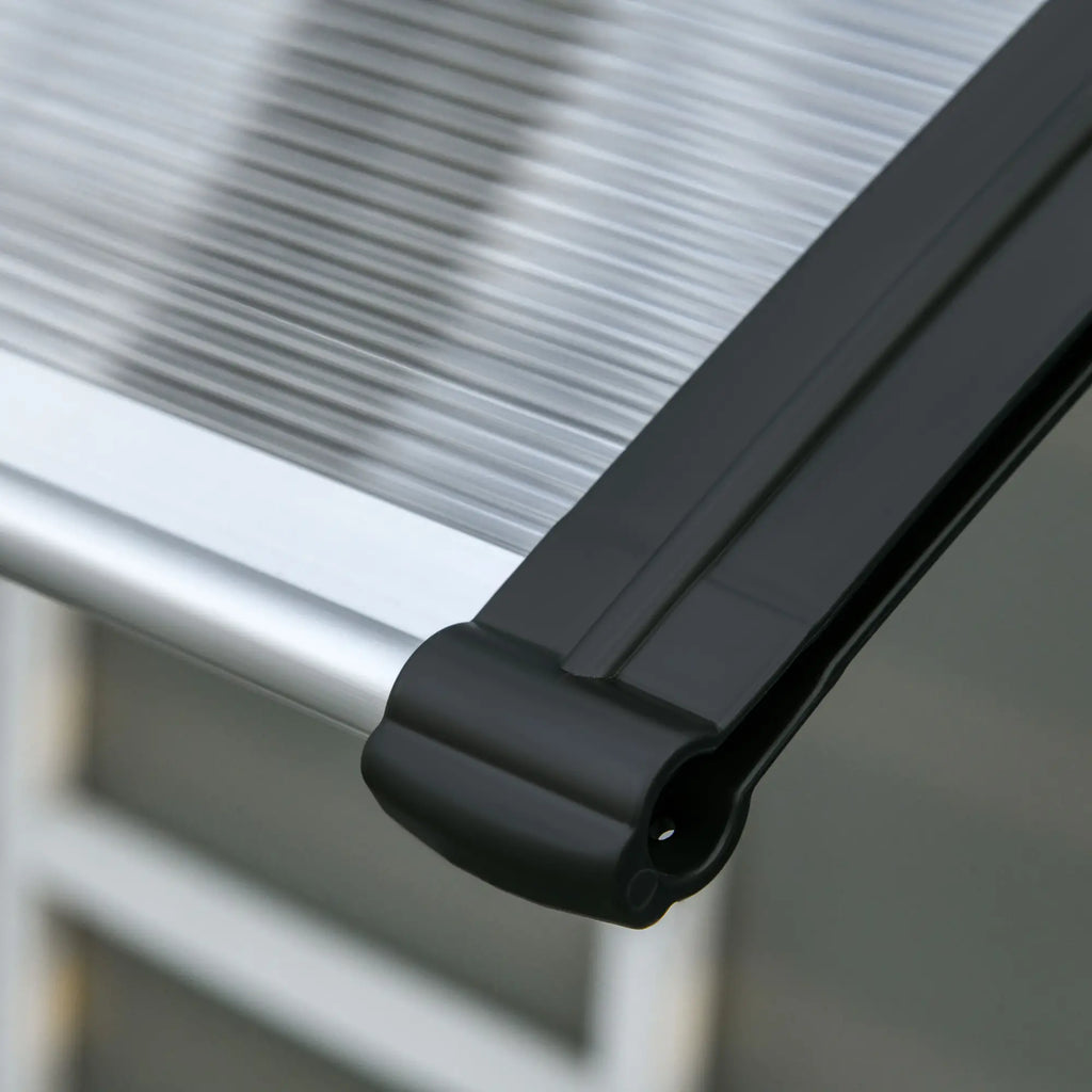 Outdoor Canopy for Windows and Doors, in Polycarbonate and Aluminum, 110x60x18cm - Transparent - Borge' Group Limited