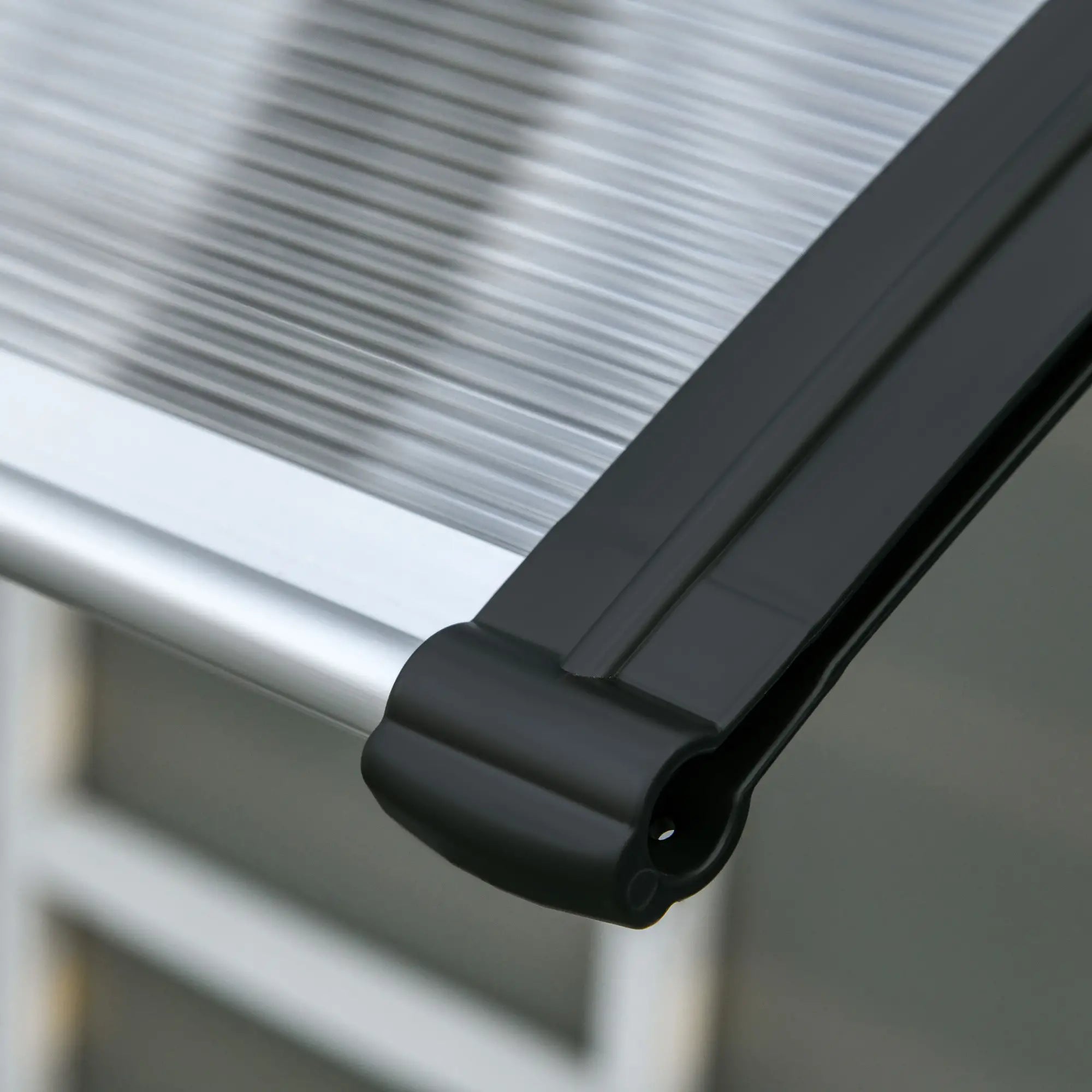 Outdoor Canopy for Windows and Doors, in Polycarbonate and Aluminum, 110x60x18cm - Transparent - Borge' Group Limited