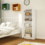 Modern Multipurpose Cabinet with 5 Shelves and Adjustable Levels, in Wood, 60x31.5x165 cm, White