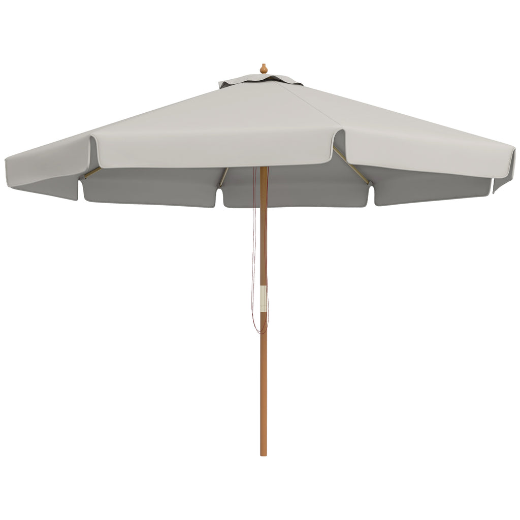 Garden Umbrella with Double Canopy, in Bamboo and Polyester, Ø325x250 cm, Gray