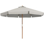 Garden Umbrella with Double Canopy, in Bamboo and Polyester, Ø325x250 cm, Gray