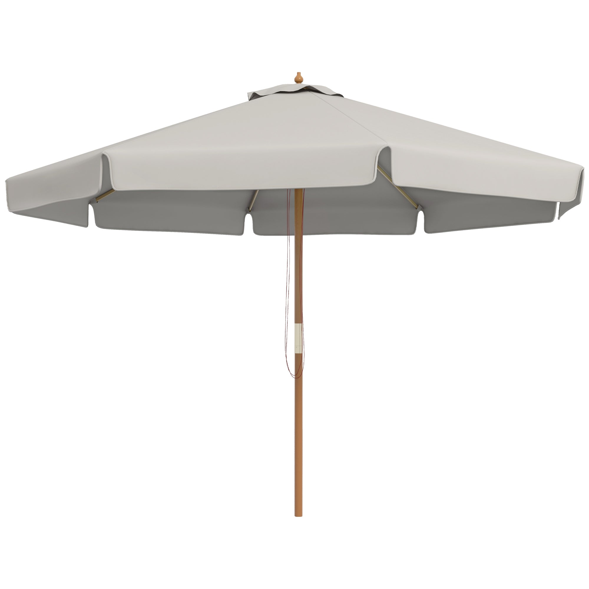 Garden Umbrella with Double Canopy, in Bamboo and Polyester, Ø325x250 cm, Gray