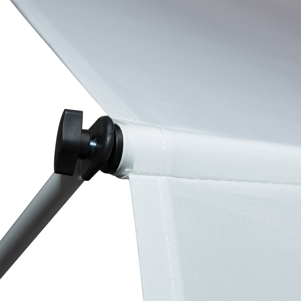 Outsunny 2x1.5m Outdoor Roller Awning with Crank, Adjustable Height and Angle, White