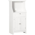 Microwave Oven Cabinet with Drawer and 2-Door Cabinet, 60x40x122.5 cm, White