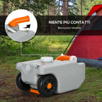 22L Camping Water Tank with Wheels and Handle and Swivel Spout, Gray