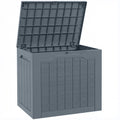 Outsunny Waterproof Garden Storage Box with Handles, PP, 56x41x50 cm, Light Grey