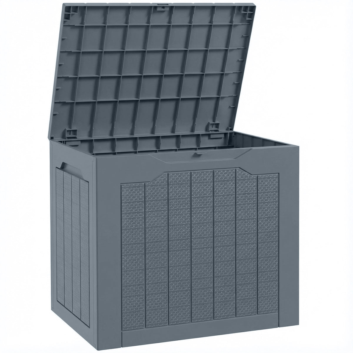 Outsunny Waterproof Garden Storage Box with Handles, PP, 56x41x50 cm, Light Grey